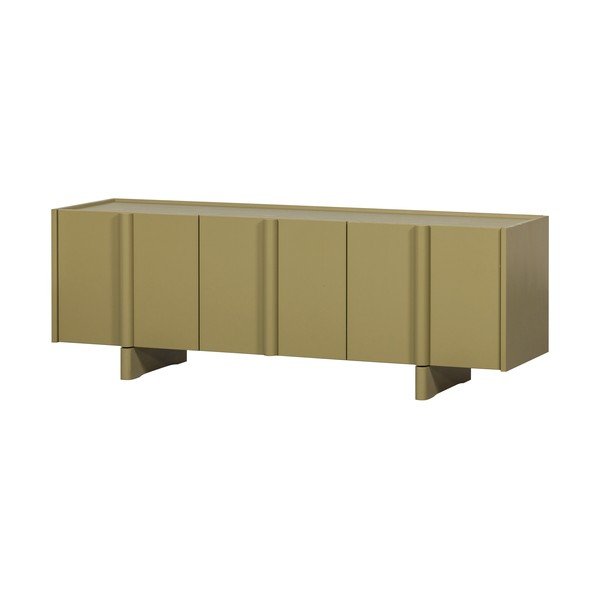 Zielona szafka pod TV z litego drewna sosnowego 152x53x46 cm Basu – WOOOD-image-3