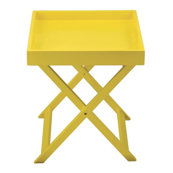 Żółty składany stolik z tacą Incidence Colorama