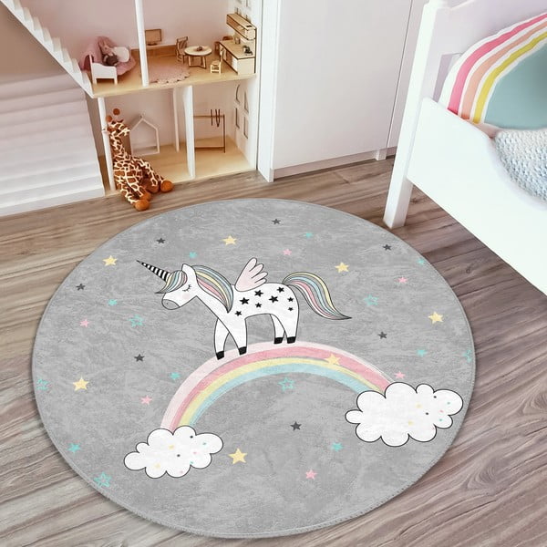 Szary dywan dziecięcy ø 80 cm Comfort – Mila Home-image-2