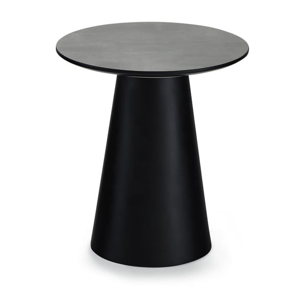 Czarno-ciemnoszary stolik z blatem w dekorze marmuru ø 45 cm Tango – Furnhouse