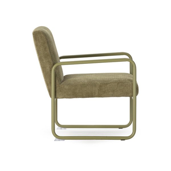 Zielony fotel z tkaniny szenilowej Vince – MOME-image-3