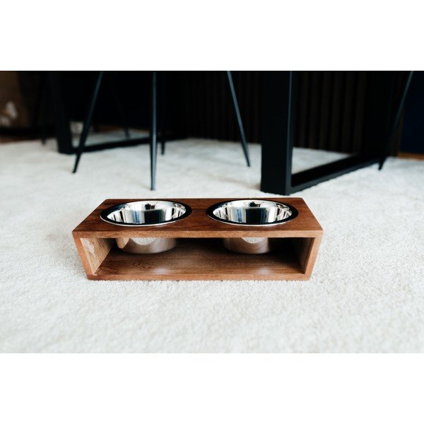 Drewniany zestaw misek ze stojakiem dla psów Dog Fantasy – Plaček Pet Products-image-1
