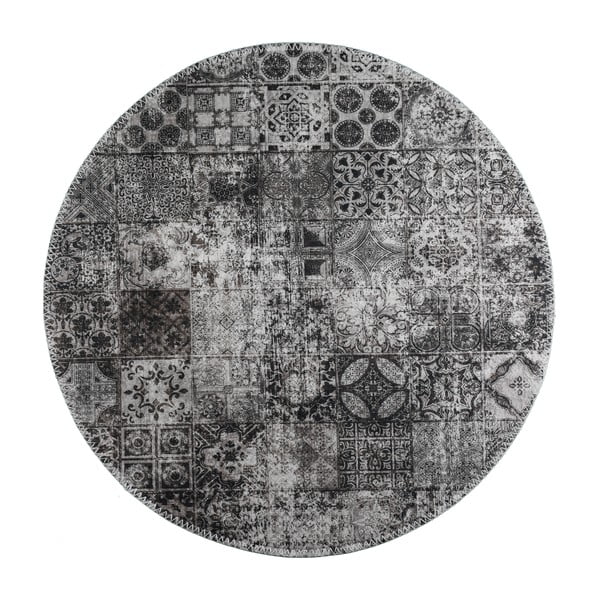 Szary okrągły dywan odpowiedni do prania ø 120 cm – Vitaus