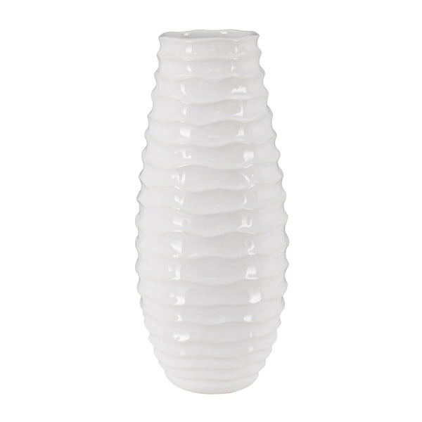 Biały wazon ceramiczny Mauro Ferretti Waves, 13x30,5 cm