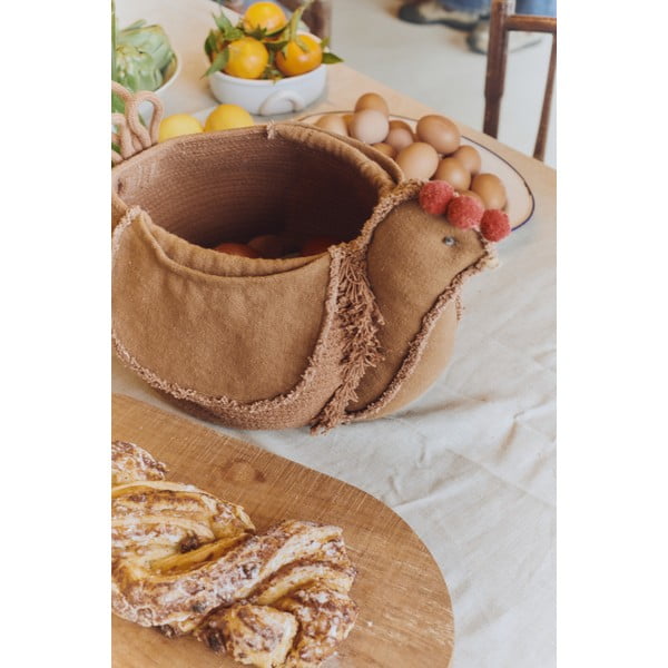 Brązowy tekstylny dziecięcy kosz na zabawki 48x32x29 cm Chicken Toffee – Lorena Canals-image-2