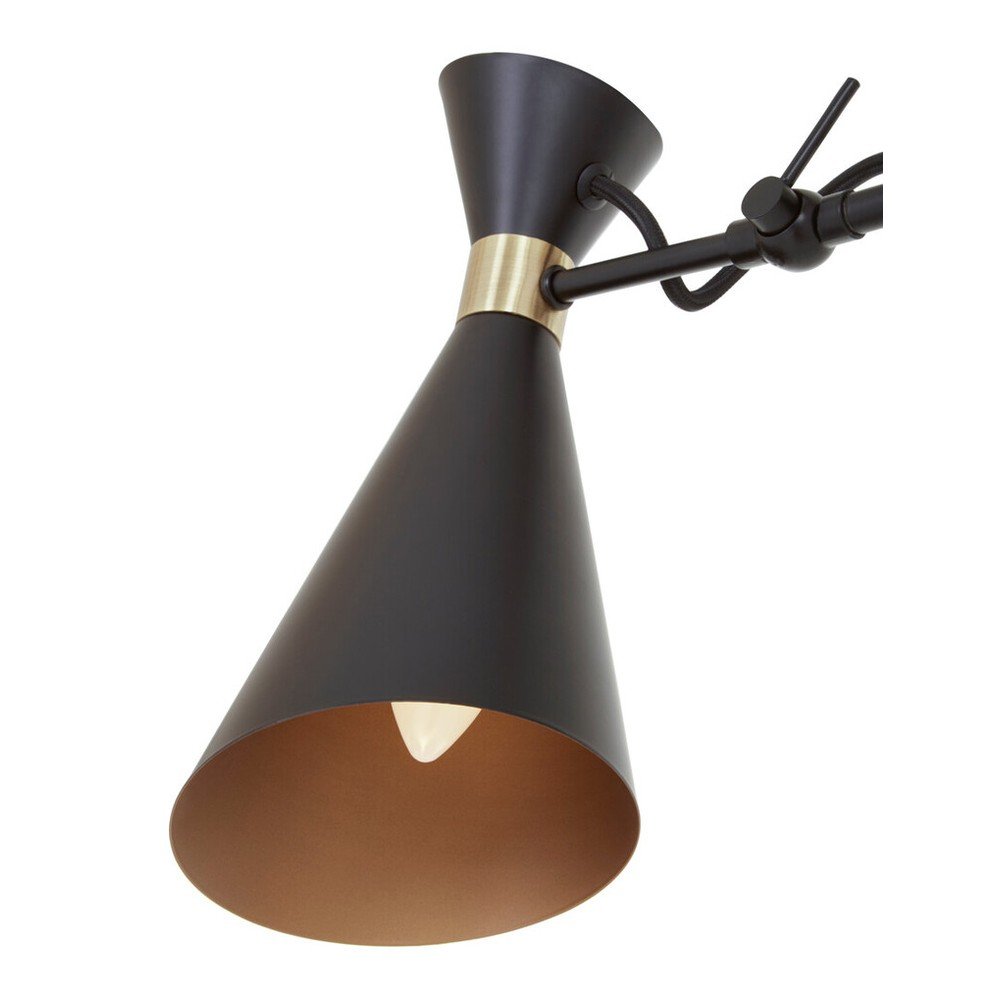 Czarna/w kolorze złota metalowa lampa wisząca z metalowym kloszem Linox – Premier Housewares (zdjęcie 5)