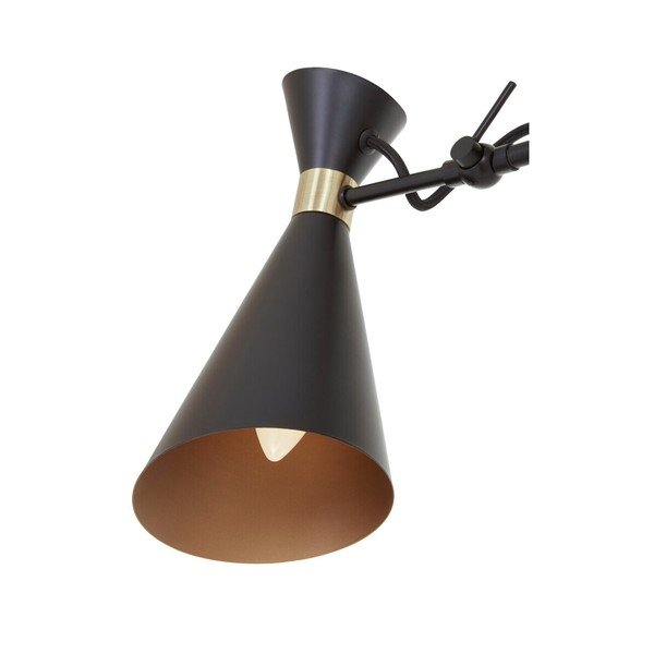 Czarna/w kolorze złota metalowa lampa wisząca z metalowym kloszem Linox – Premier Housewares-image-4