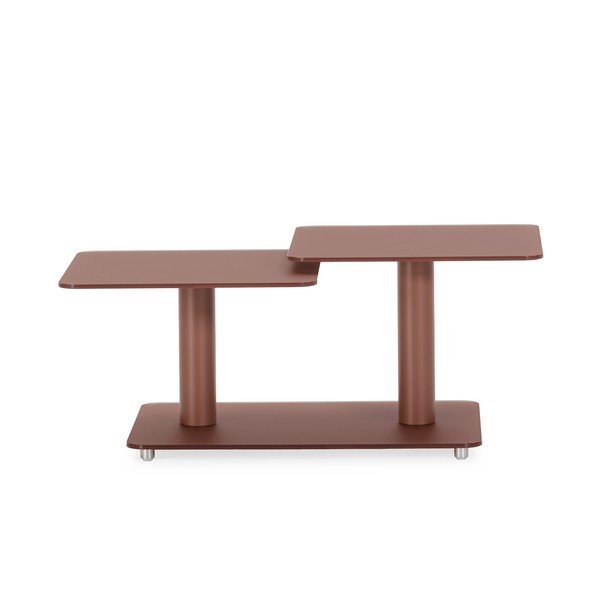 Szklany stolik w kolorze terakoty 54x115 cm Elvi – Marckeric-image-1