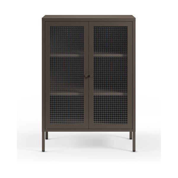 Szara metalowa witryna 70x100x40 cm Layna – Marckeric