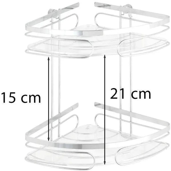 Narożna piętrowa półka ze stali nierdzewnej Wenko Premium-image-4