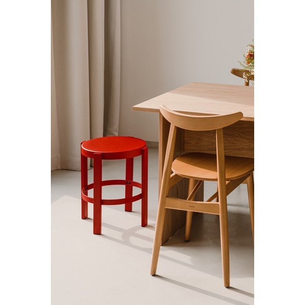 Czerwony stalowy stołek Doon – noo.ma-image-3