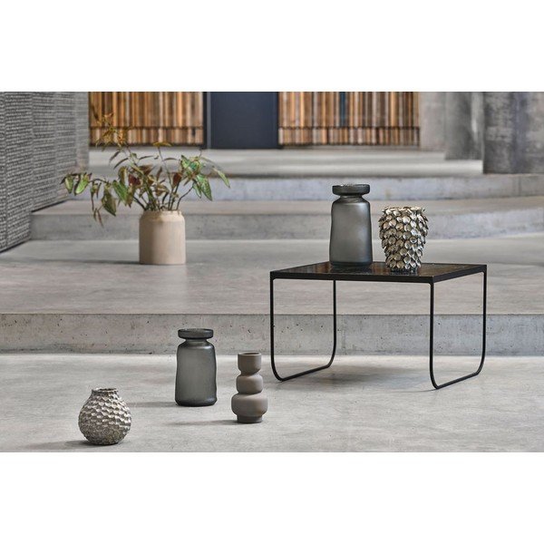 Czarny stolik z blatem w dekorze marmuru 60x60 cm Gorm – Villa Collection-image-2