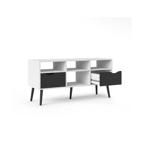 Czarno-biała szafka pod TV Tvilum Oslo, 117 x 57 cm-image-2