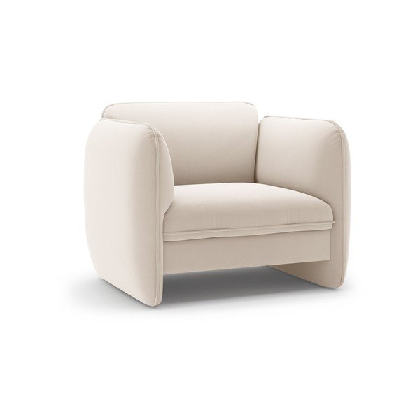 Kremowy aksamitny fotel Georgia – Micadoni 