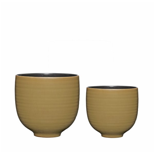Ceramiczne ręcznie wykonane osłonki na doniczki zestaw 2 szt. ø 31 cm Yuka – Hübsch