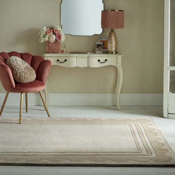 Naturalny wełniany dywan tkany ręcznie 160x230 cm Lois Scallop – Flair Rugs-image-1
