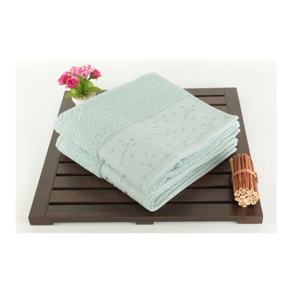 Zestaw 2 jasnozielonych ręczników Tomur Green, 50x90 cm