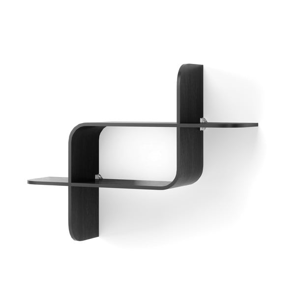 Czarna wielopoziomowa półka z litego drewna kauczukowego 62 cm Montage – Umbra-image-2