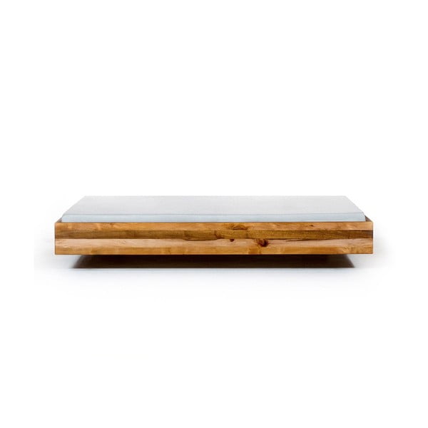 Łóżko wsparte na podstawie z jednej strony, Pool z drewna olchowego, 140x200 cm, olej lniany