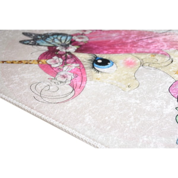 Dywan dziecięcy odpowiedni do prania w kolorze kości słoniowej 160x230 cm Cute Unicorn – Vitaus-image-2