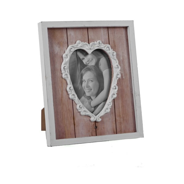 Drewniana ramka na zdjęcie w kształcie serca Ego Dekor, 24x29,5 cm