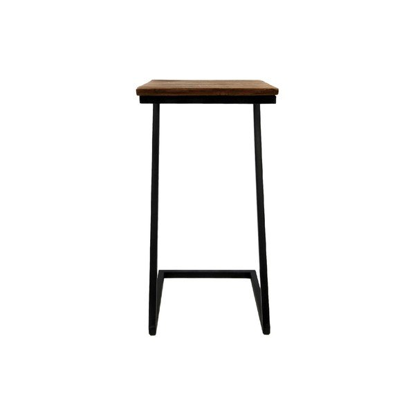 Stolik z blatem z egzotycznego drewna HMS collection, wys. 68 cm-image-2