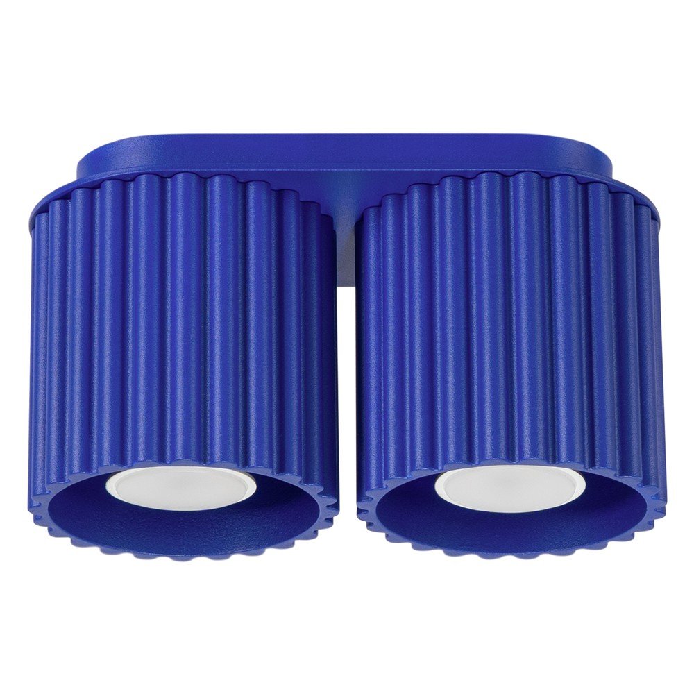 Niebieska metalowa lampa punktowa 10x21 cm Zora – Sollux
