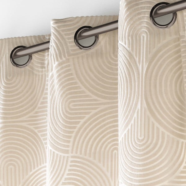 Beżowa aksamitna zasłona 135x260 cm Eva – douceur d'intérieur-image-2