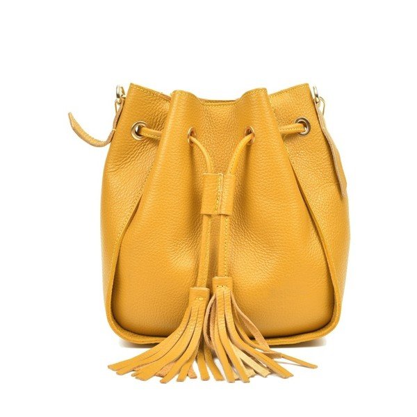 Żółta skórzana torebka Carla Ferreri Jessie-image-1