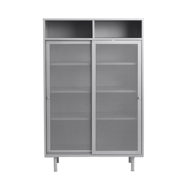 Szara metalowa szafka z drzwiami przesuwnymi 90x140x40 cm Veep – Unique Furniture