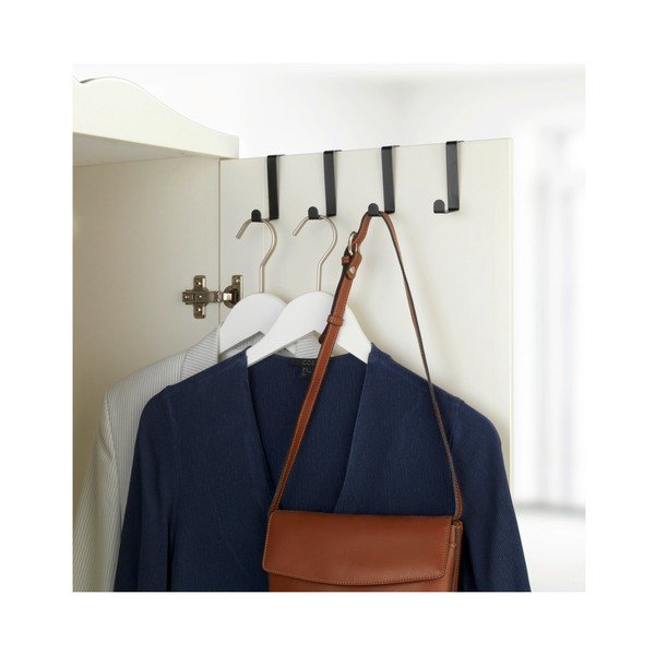 Zestaw 4 czarnych matowych haczyków na drzwi-image-1