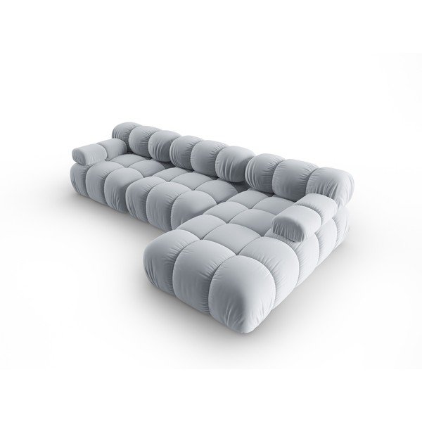 Jasnoniebieska aksamitna sofa 285 cm Bellis – Micadoni Home-image-4