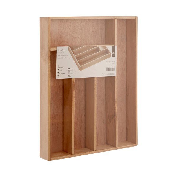 Drewniany organizer na sztućce do szuflady w naturalnym kolorze 30 x 38 cm – Premier Housewares-image-4