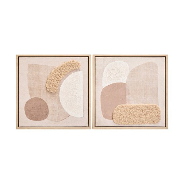 Obrazy zestaw 2 szt. 3D z ramą w zestawie/na płótnie 40x40 cm Astratto – Premier Housewares