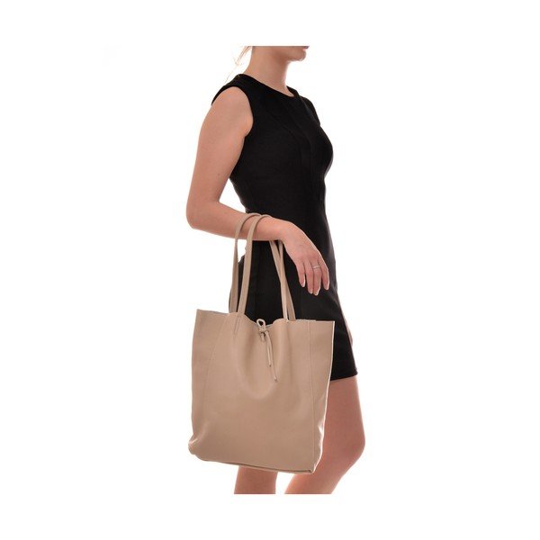 Beżowa damska skórzana torebka Sofia Cardoni Shopper-image-2