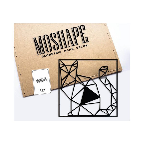 Czarna metalowa dekoracja ścienna Cat-image-1