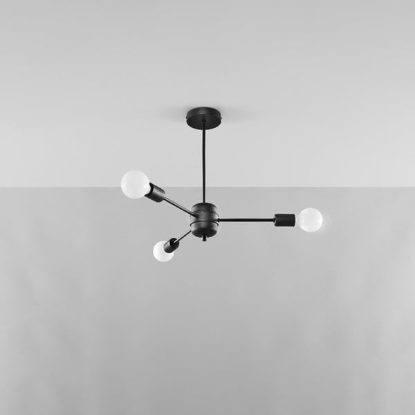Czarna lampa sufitowa 61x61 cm Benedett – Sollux-image-1