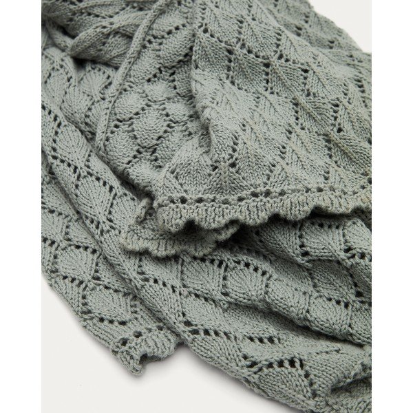 Niebieski bawełniany dzianinowy koc dziecięcy 70x100 cm Ria – Kave Home-image-1