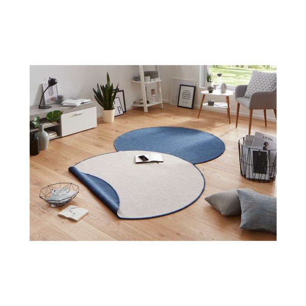 Niebieski dywan dwustronny NORTHRUGS Miami, Ø 200 cm-image-1