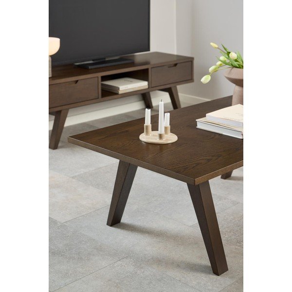 Brązowy stolik w dekorze dębu 70x130 cm A-Line – Actona-image-2