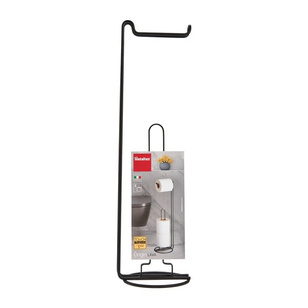 Czarny uchwyt na papier toaletowy z uchwytem Origin - Metaltex-image-3