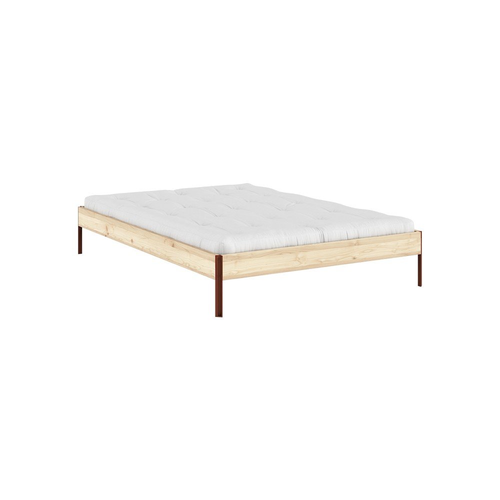 Łóżko dwuosobowe z litego drewna sosnowego bez zagłówka ze stelażem 160x200 cm w naturalnym kolorze Core – Karup Design (zdjęcie 2)