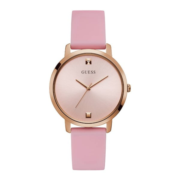 Zegarek damski z różowym silikonowym paskiem Guess W1210L3