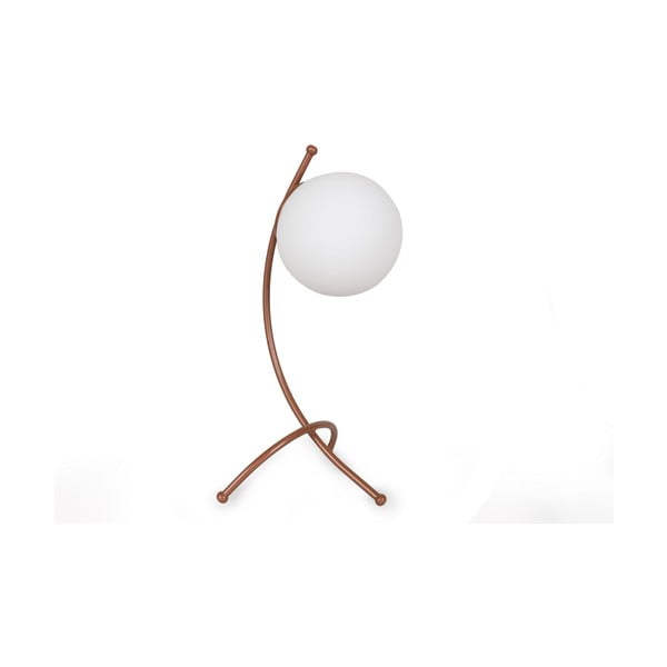 Lampa stołowa w biało-brązowym kolorze ze szklanym kloszem (wysokość 43 cm) Yay – Opviq lights