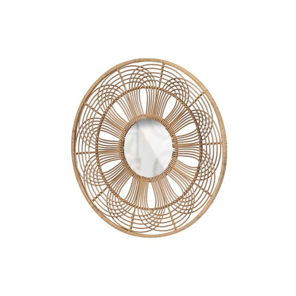 Lustro z bambusową ramą ścienne ø 76 cm Obi – WOOOD-image-3