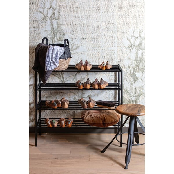 Czarny metalowy regał na buty WOOOD Ferro-image-1