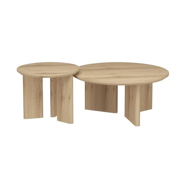 Okrągły stolik z blatem w dekorze dębu w naturalnym kolorze ø 50 cm Chatham – Støraa-image-3
