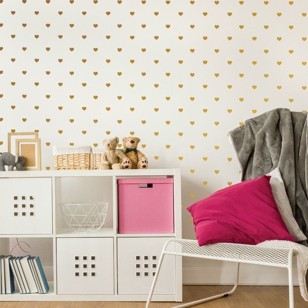 Zestaw 100 naklejek ściennych Ambiance Golden Heart-image-1
