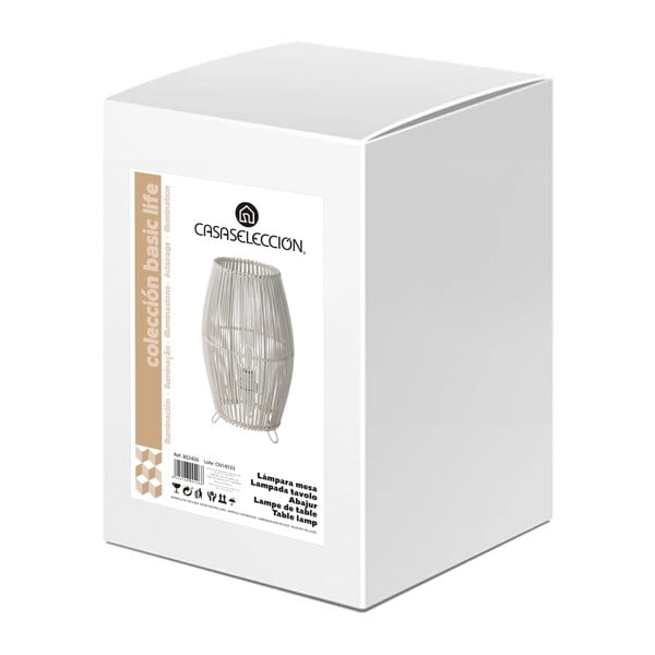 Biała bambusowa lampa stołowa (wys. 29 cm) – Casa Selección-image-3