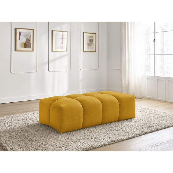 Musztardowy podnóżek z tkaniny szenilowej Everest – Bobochic Paris-image-1